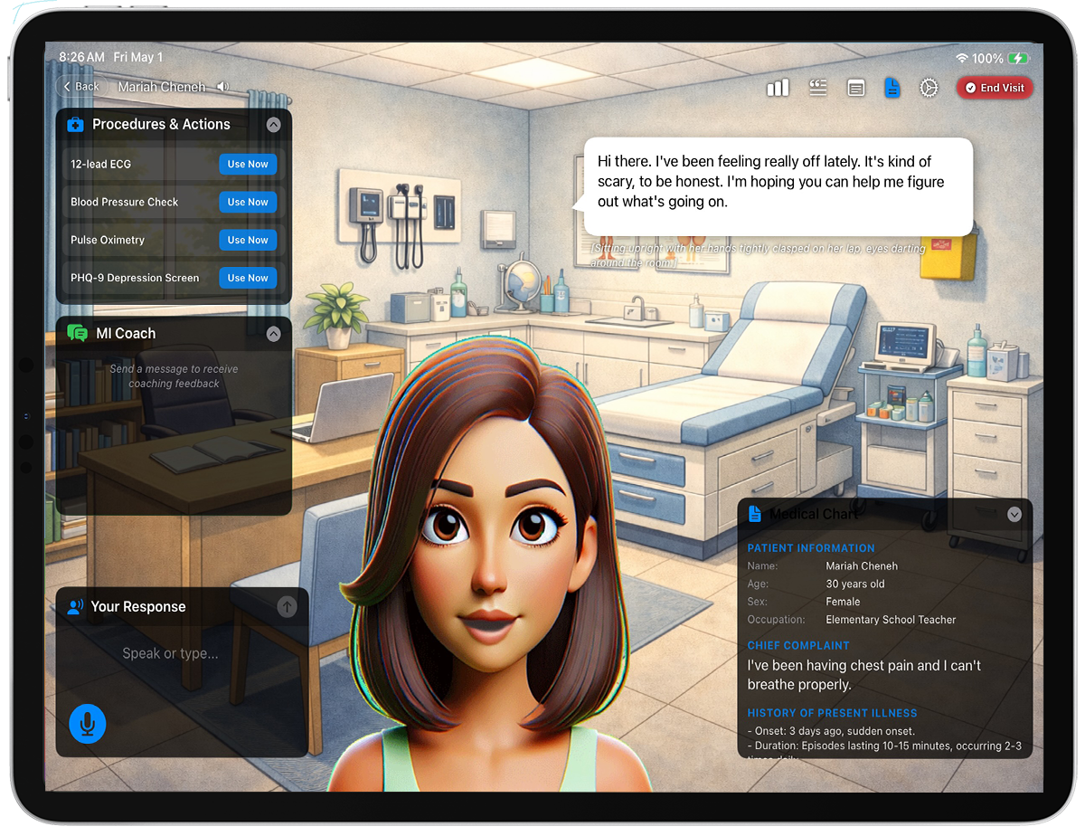 Figment SimCare running on an iPad